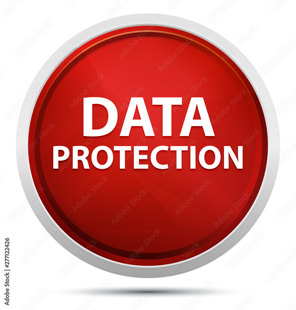 Data Protection Promo Red Round Button Data Protection Promo Red Round Button