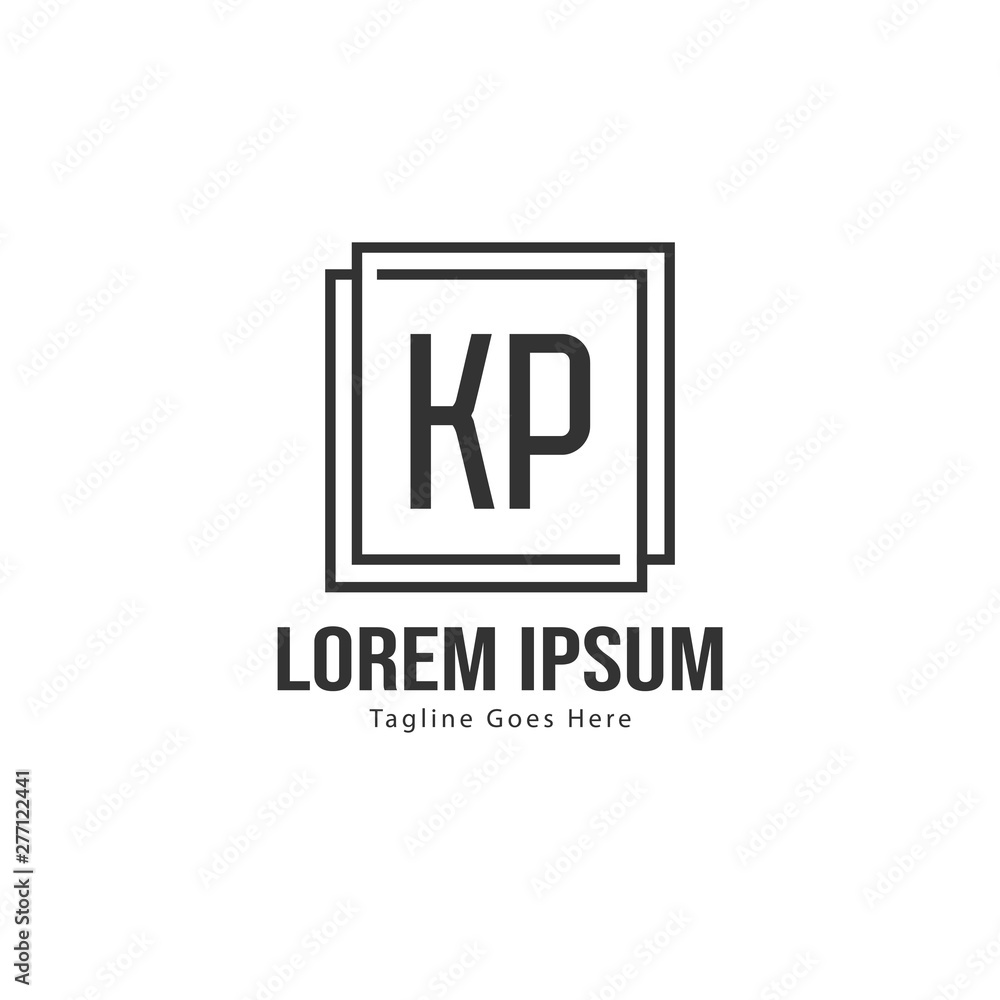Initial KP logo template with modern frame. Minimalist KP letter logo vector illustration Initial KP logo template with modern frame. Minimalist KP letter logo vector illustration