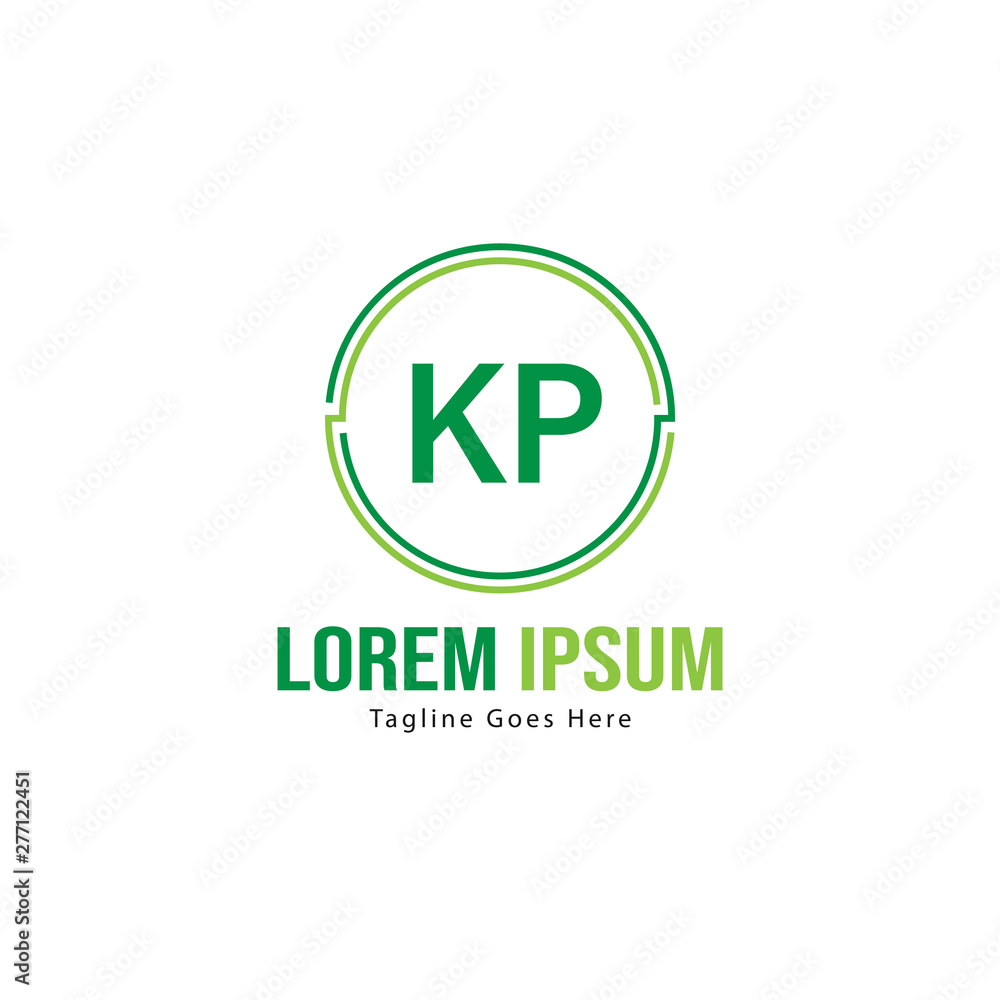 Initial KP logo template with modern frame. Minimalist KP letter logo vector illustration Initial KP logo template with modern frame. Minimalist KP letter logo vector illustration