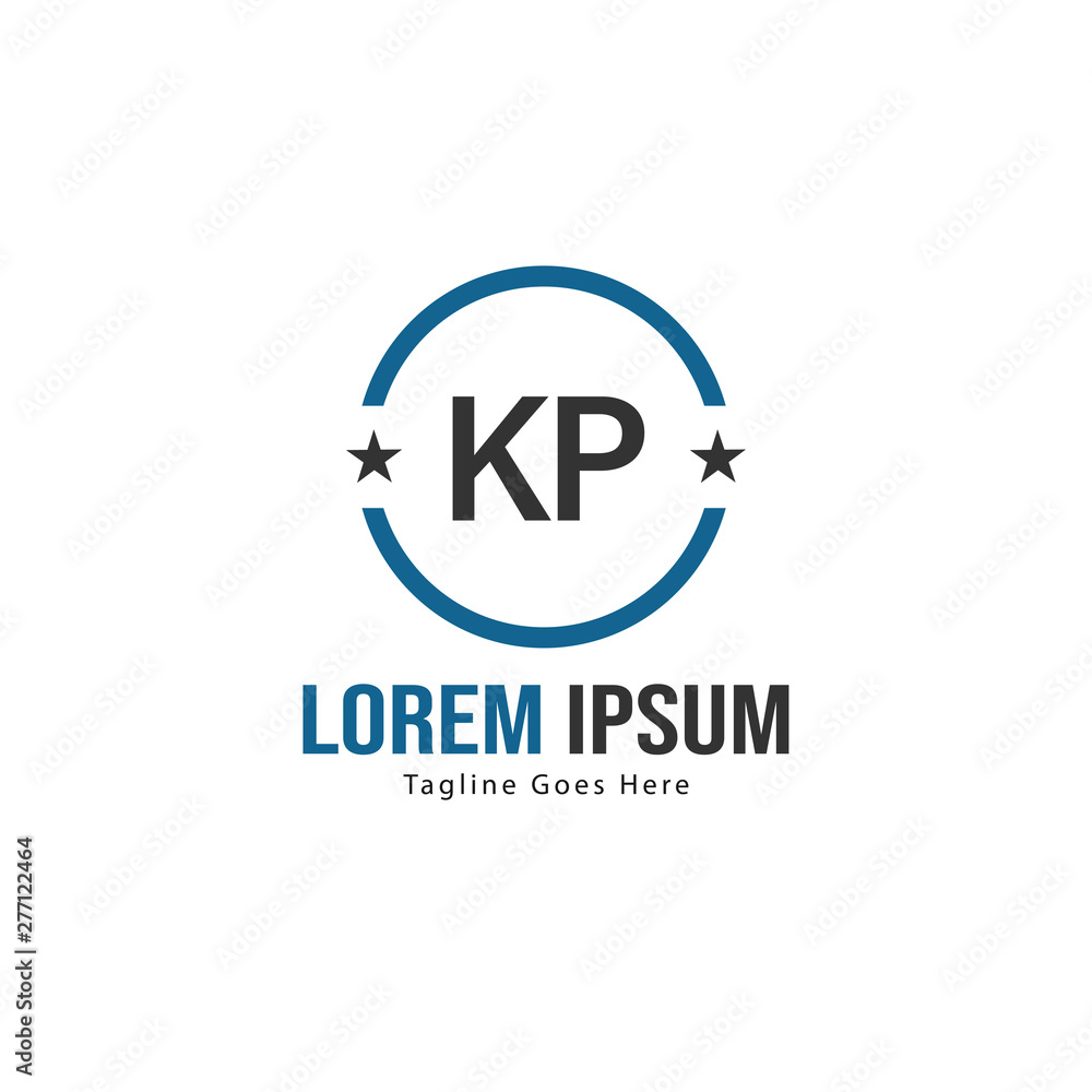 Initial KP logo template with modern frame. Minimalist KP letter logo vector illustration Initial KP logo template with modern frame. Minimalist KP letter logo vector illustration