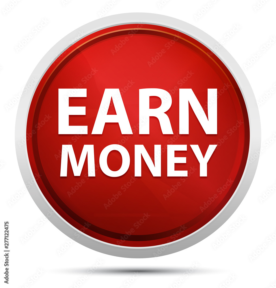 Earn Money Promo Red Round Button Earn Money Promo Red Round Button