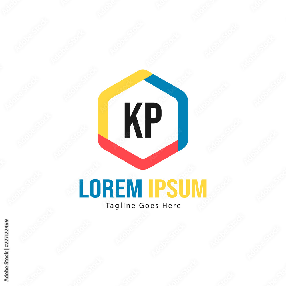 Initial KP logo template with modern frame. Minimalist KP letter logo vector illustration Initial KP logo template with modern frame. Minimalist KP letter logo vector illustration