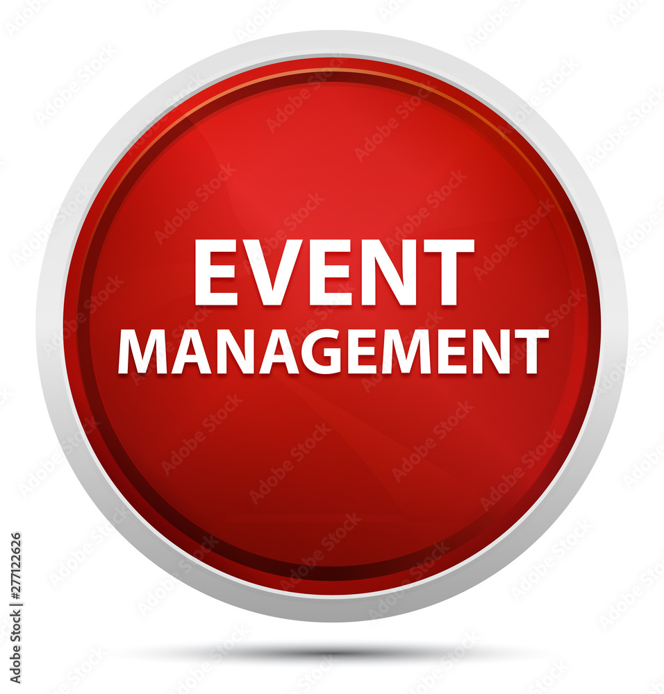Event Management Promo Red Round Button Event Management Promo Red Round Button