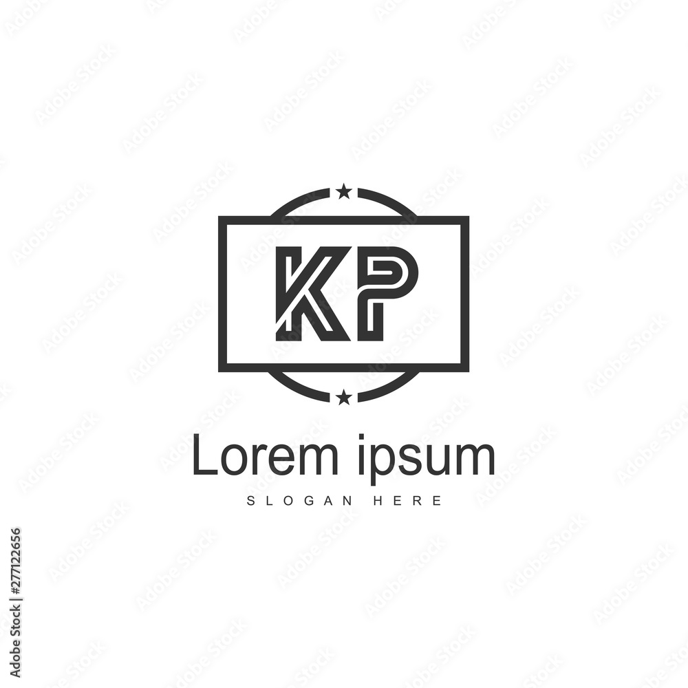 Initial KP logo template with modern frame. Minimalist KP letter logo vector illustration Initial KP logo template with modern frame. Minimalist KP letter logo vector illustration
