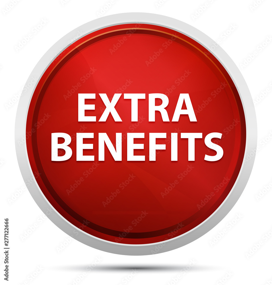 Extra Benefits Promo Red Round Button Extra Benefits Promo Red Round Button