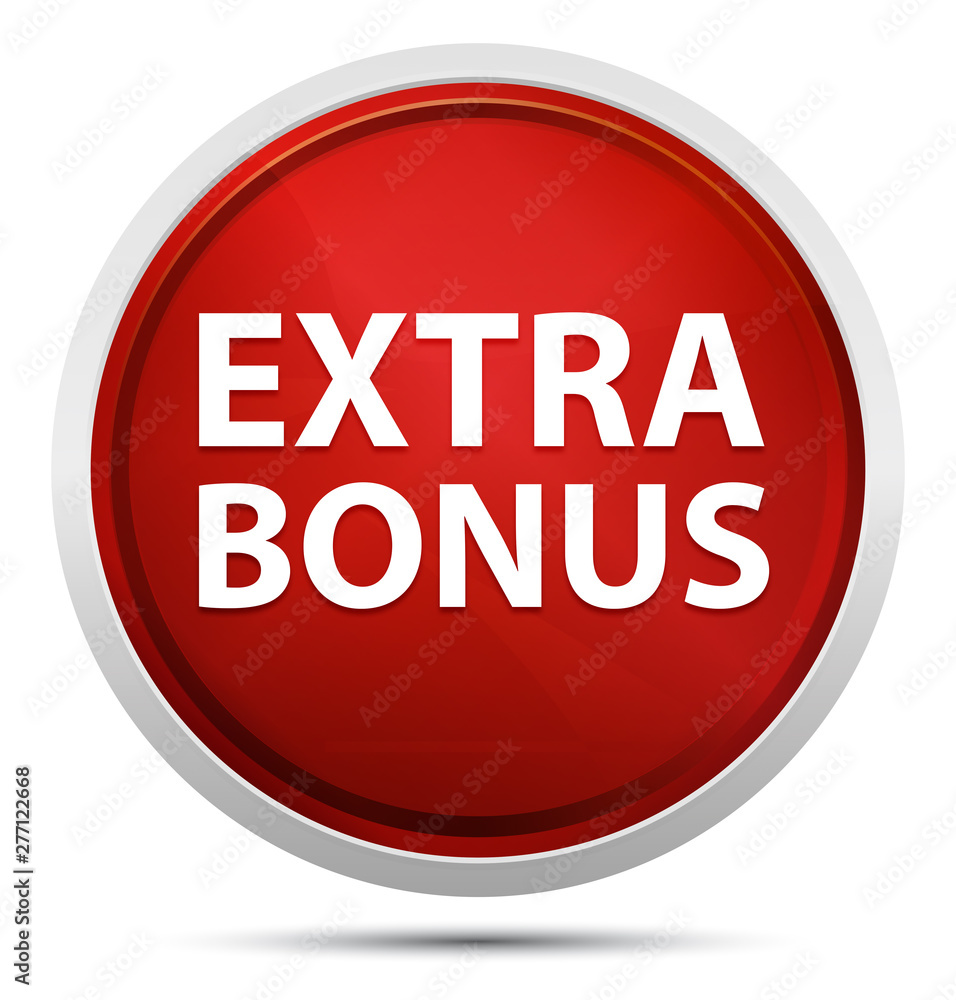 Extra Bonus Promo Red Round Button Extra Bonus Promo Red Round Button
