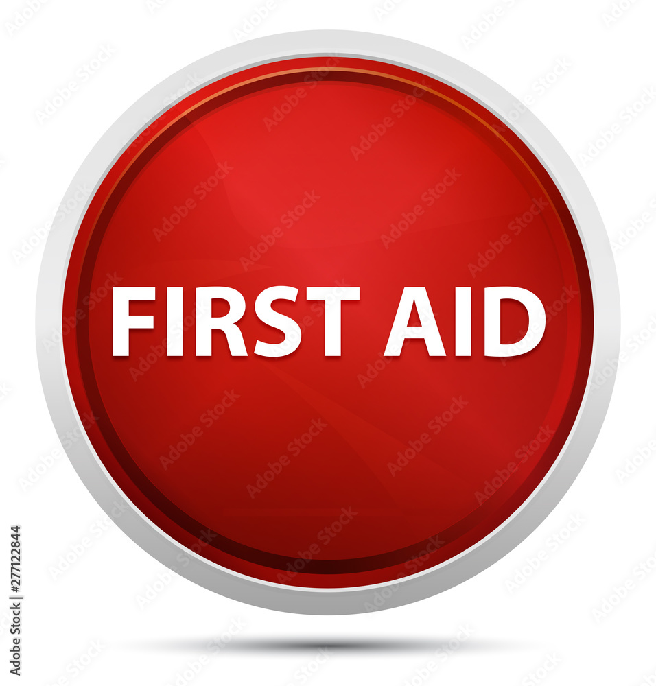 First Aid Promo Red Round Button First Aid Promo Red Round Button