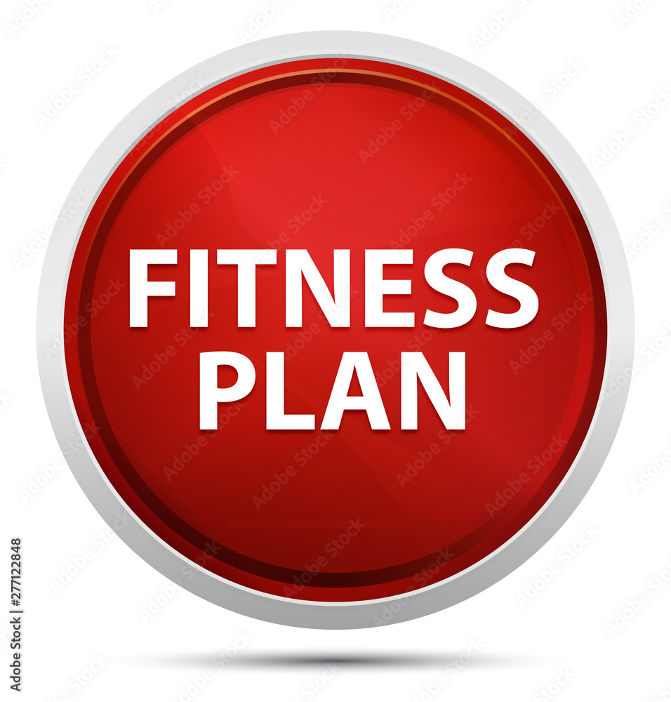 Fitness Plan Promo Red Round Button Fitness Plan Promo Red Round Button