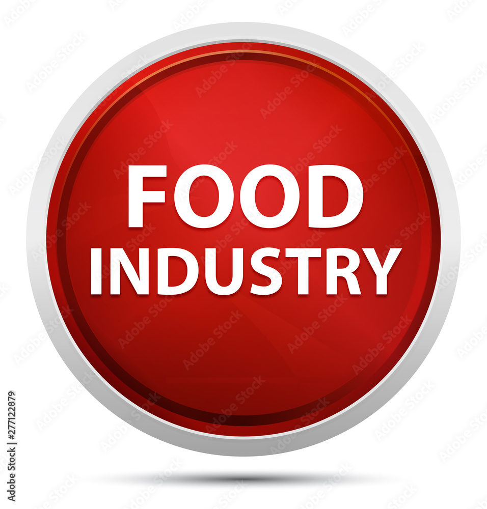 Food Industry Promo Red Round Button Food Industry Promo Red Round Button