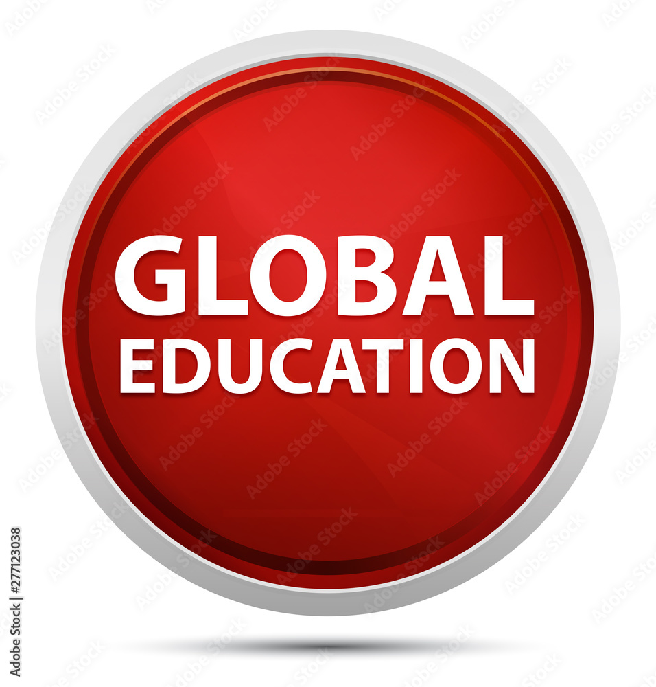 Global Education Promo Red Round Button Global Education Promo Red Round Button