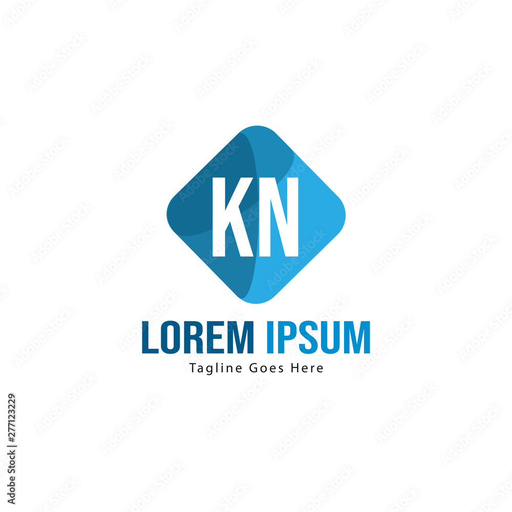 Initial KN logo template with modern frame. Minimalist KN letter logo vector illustration Initial KN logo template with modern frame. Minimalist KN letter logo vector illustration