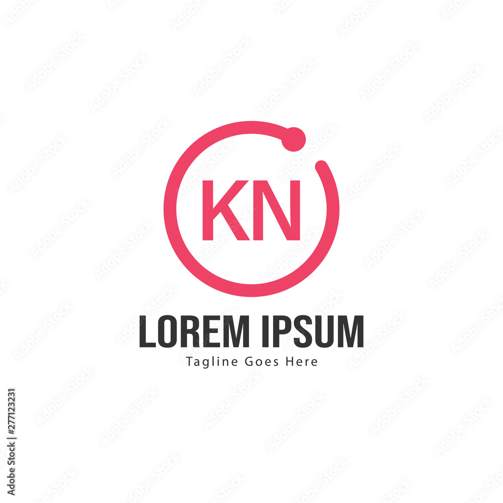Initial KN logo template with modern frame. Minimalist KN letter logo vector illustration Initial KN logo template with modern frame. Minimalist KN letter logo vector illustration