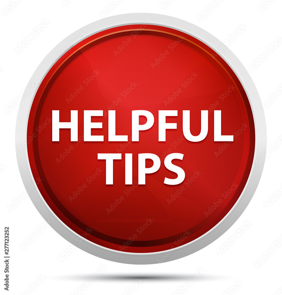 Helpful Tips Promo Red Round Button Helpful Tips Promo Red Round Button