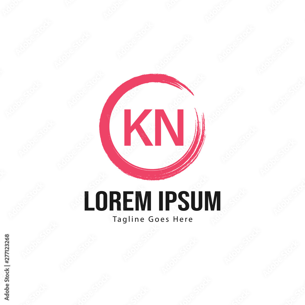 Initial KN logo template with modern frame. Minimalist KN letter logo vector illustration Initial KN logo template with modern frame. Minimalist KN letter logo vector illustration