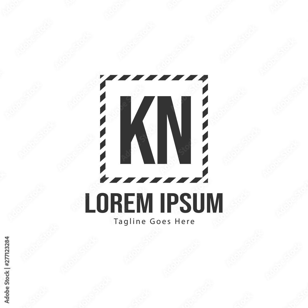 Initial KN logo template with modern frame. Minimalist KN letter logo vector illustration Initial KN logo template with modern frame. Minimalist KN letter logo vector illustration