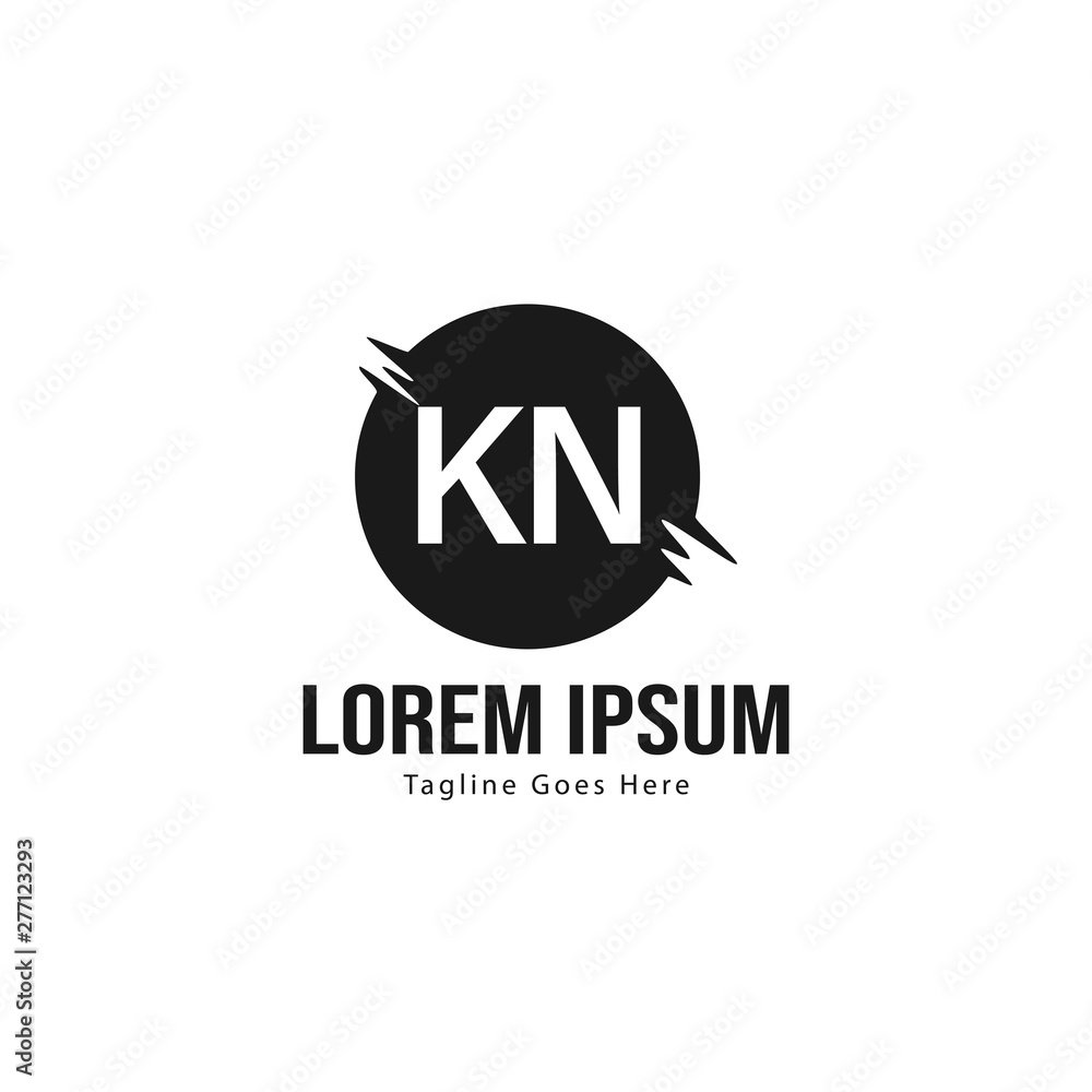 Initial KN logo template with modern frame. Minimalist KN letter logo vector illustration Initial KN logo template with modern frame. Minimalist KN letter logo vector illustration
