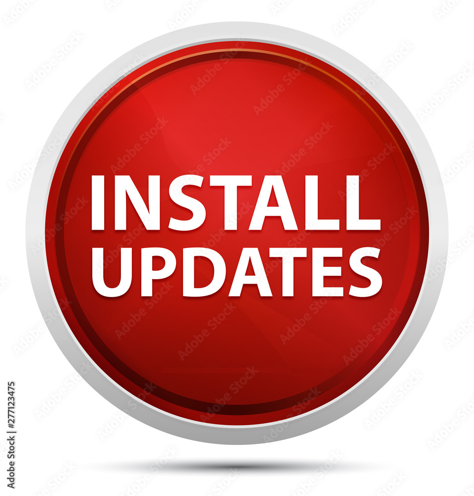 Install Updates Promo Red Round Button Install Updates Promo Red Round Button