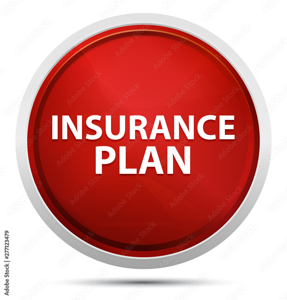 Insurance Plan Promo Red Round Button Insurance Plan Promo Red Round Button