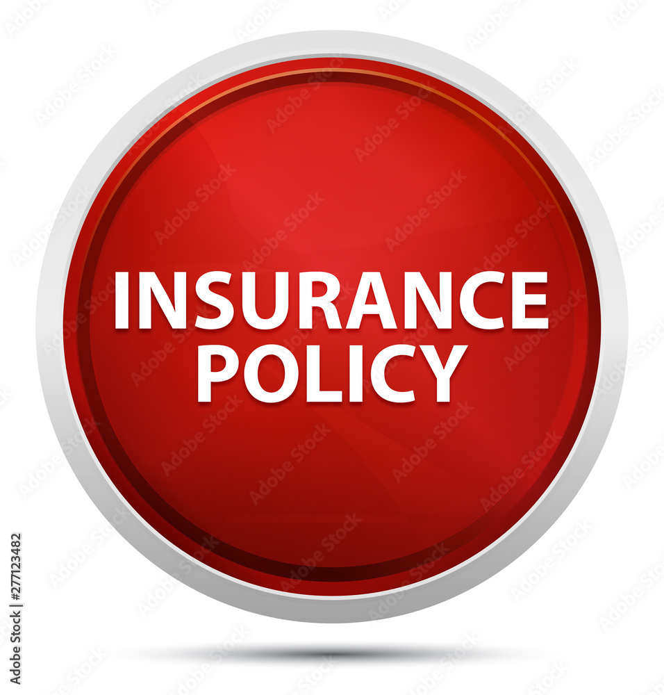 Insurance Policy Promo Red Round Button Insurance Policy Promo Red Round Button
