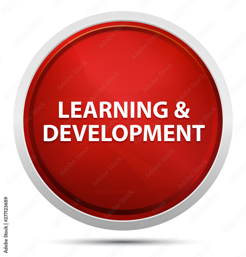 Learning & Development Promo Red Round Button Learning & Development Promo Red Round Button