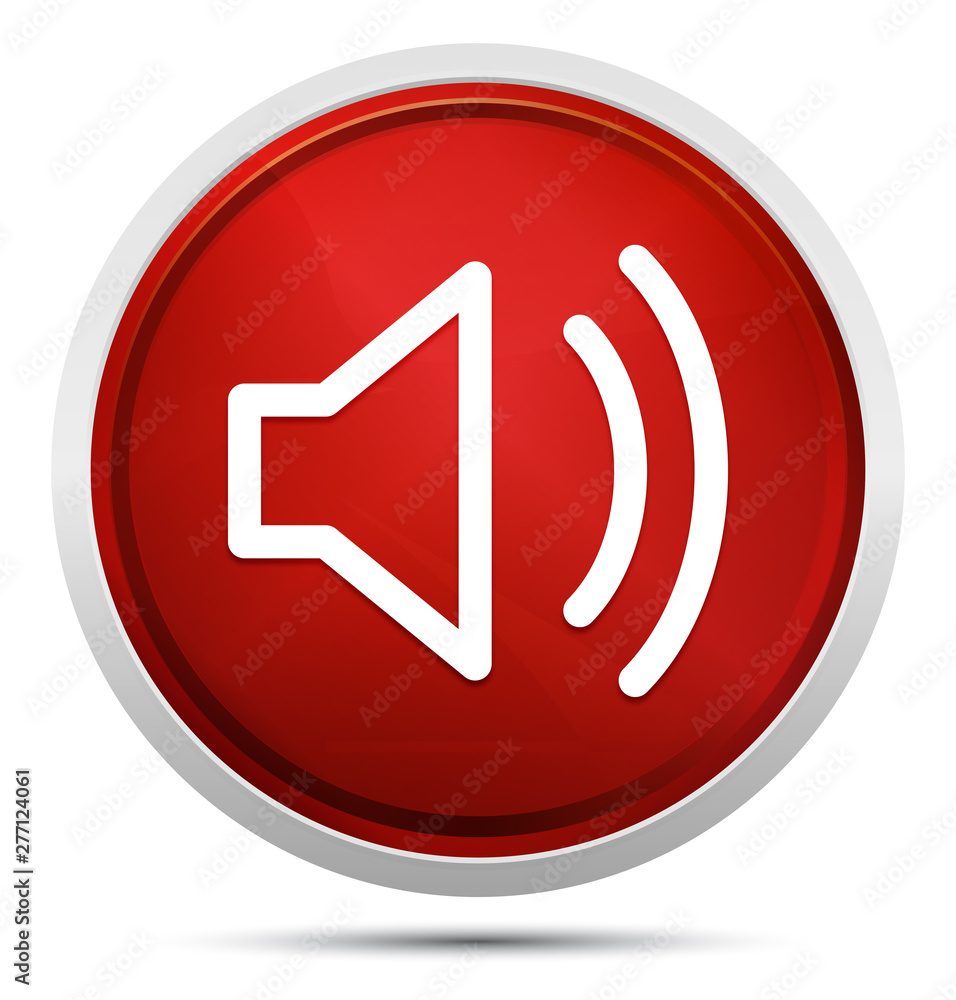 Volume speaker icon Promo Red Round Button Volume speaker icon Promo Red Round Button