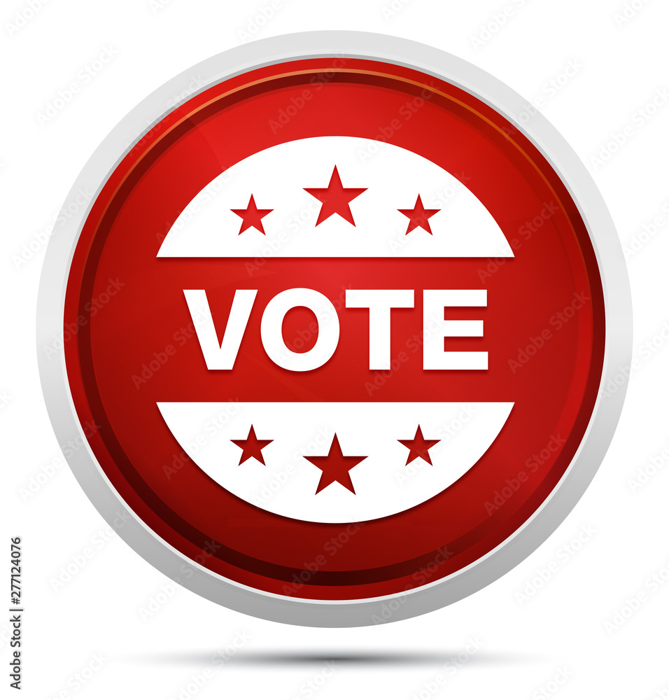 Vote badge icon Promo Red Round Button Vote badge icon Promo Red Round Button