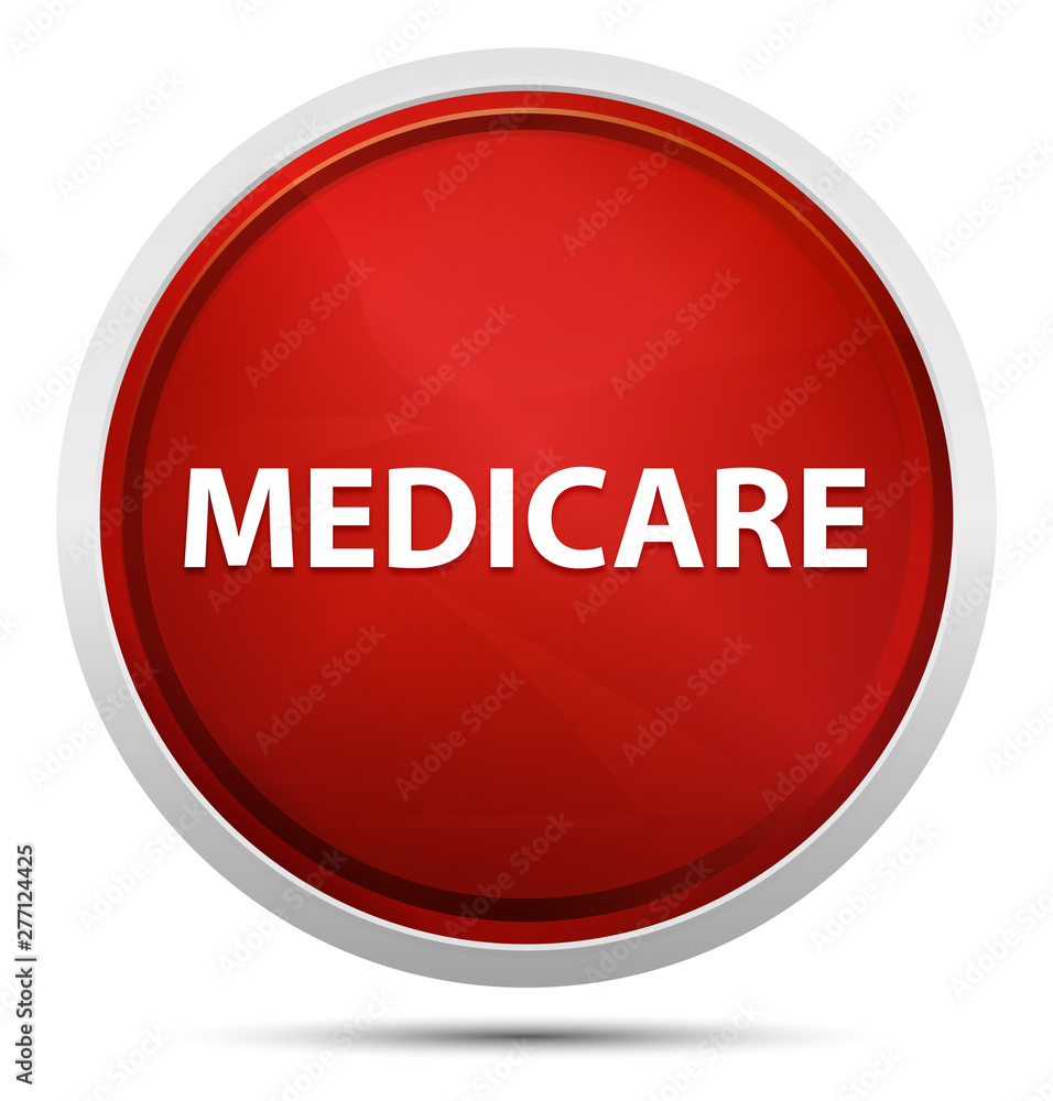 Medicare Promo Red Round Button Medicare Promo Red Round Button