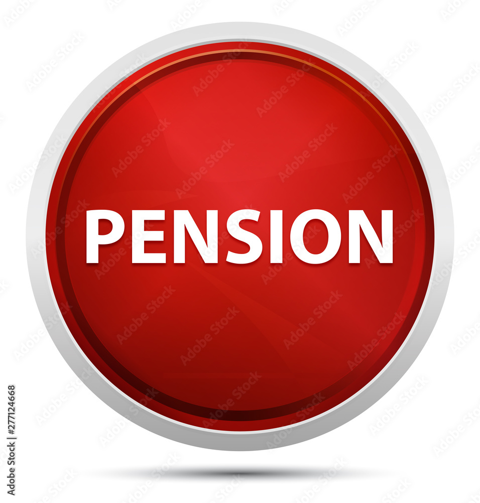 Pension Promo Red Round Button Pension Promo Red Round Button