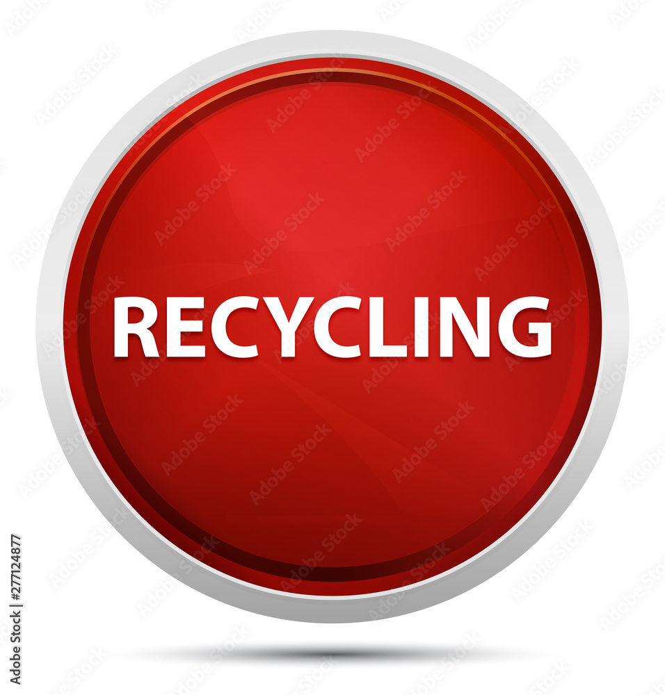 Recycling Promo Red Round Button Recycling Promo Red Round Button