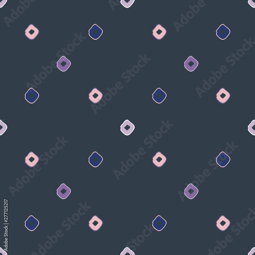 Abstract seamless pattern with abstract uneven rectangles in geometric layout. Vector illustration in shades of purple, blue, pink and grey in stylized watercolour style.