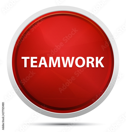 Teamwork Promo Red Round Button