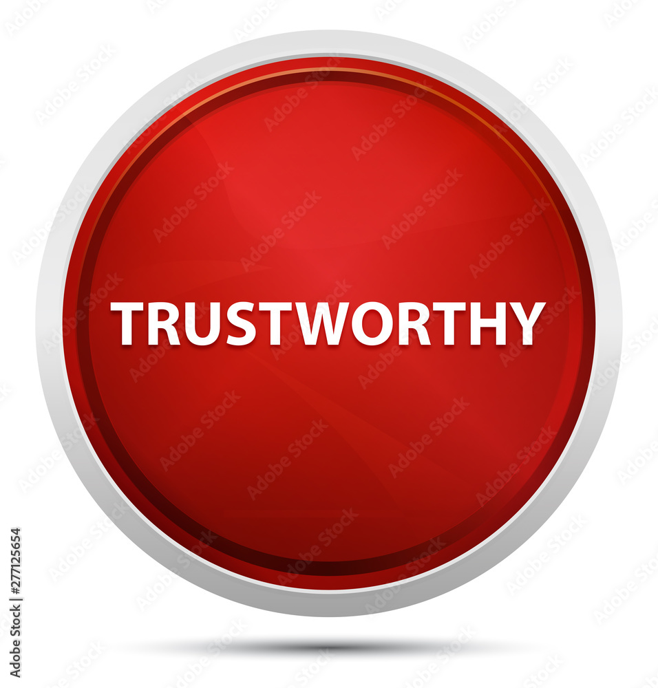 Trustworthy Promo Red Round Button Trustworthy Promo Red Round Button