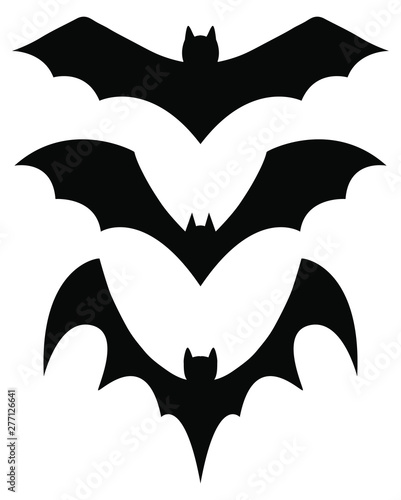 set of silhouette bats for halloween