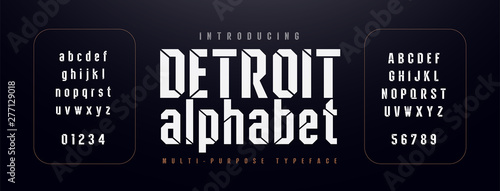 Urban Modern Alphabet Font. Typography simple condensed high, tall multi purpose typeface style fonts. vector illustration