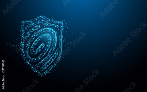 Fingerprint scanning. Security protection concept. Illustration vector