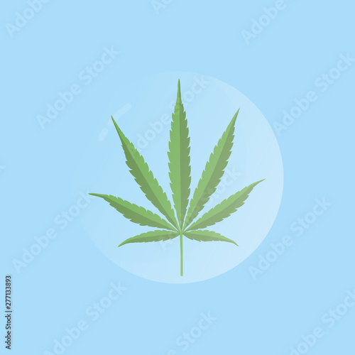 Cannabis Leaf in Bubble