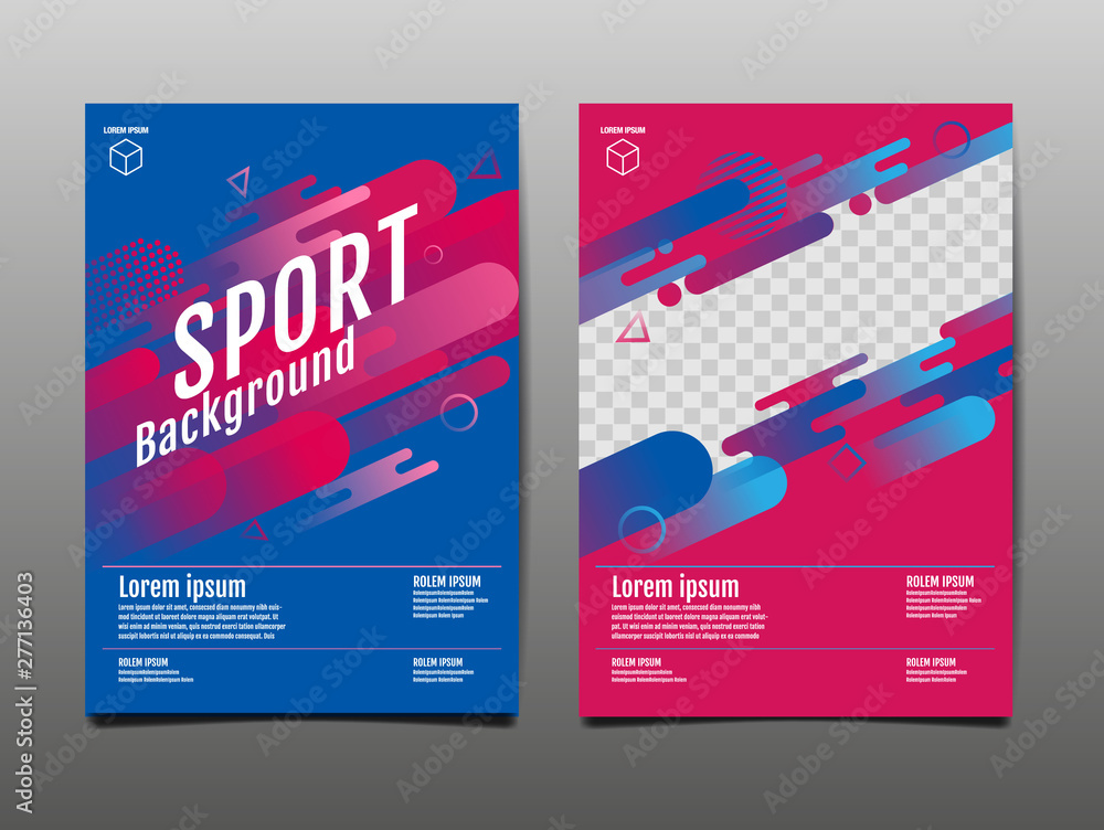 Layout template Design, Sport Background, Dynamic Poster, Banner, Vector Illustration. - obrazy, fototapety, plakaty 