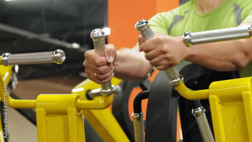 Fat man in the gym. Fitness and sport. Healthy lifestyle Fat man in the gym. Fitness and sport. Healthy lifestyle