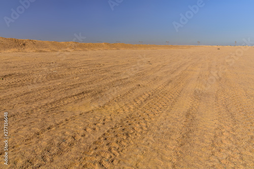 View on arabian desert not far from the Hurghada city, Egypt