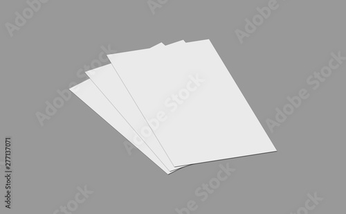Blank empty paper 3d view r...