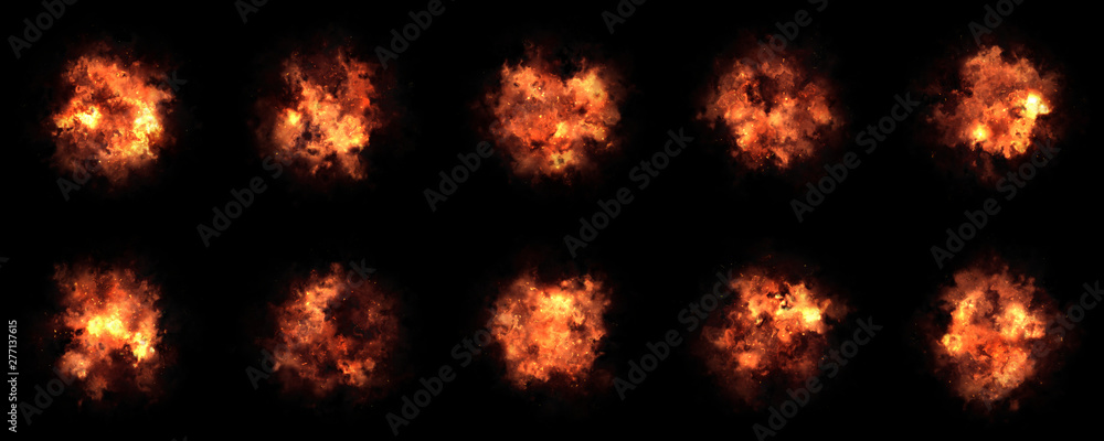 Fire effect collection background - obrazy, fototapety, plakaty 