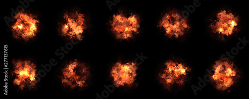 Print op canvas Fire effect collection background
