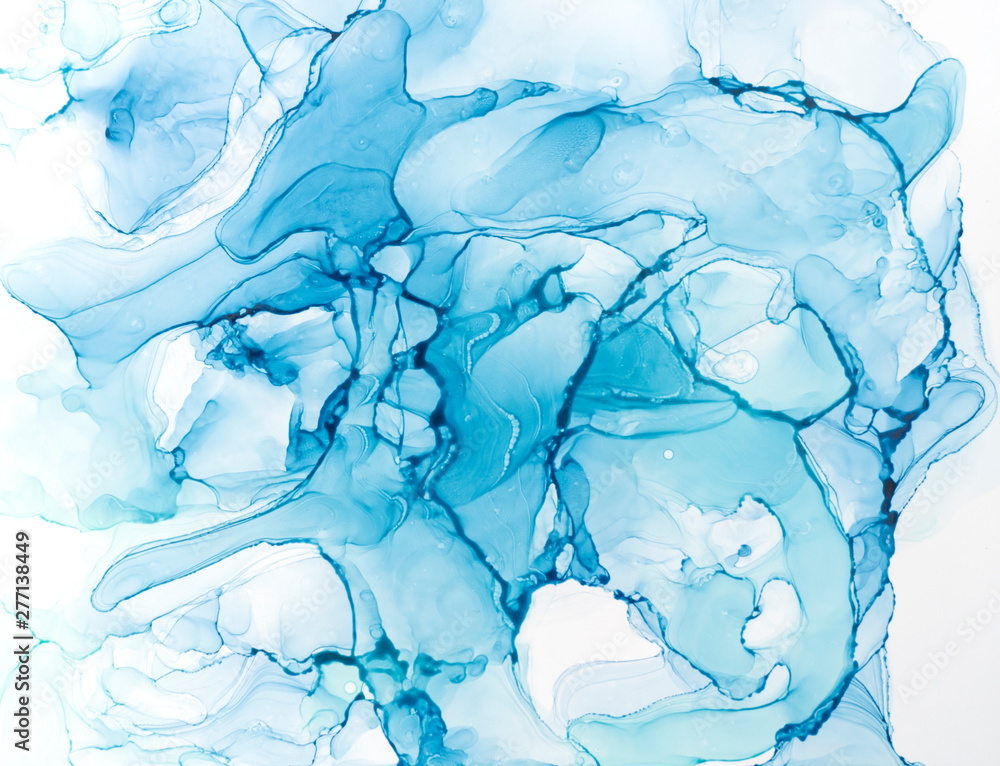 Obraz premium Hand painted ink texture. Abstract background. blue background