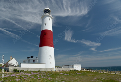 Lighthouse on Portland Bill near Weymouth on the Dorset coast