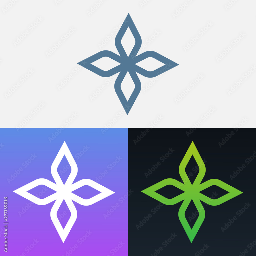 Obraz premium Abstract Decorative Leaves Vector Illustration Design Clipart Symbol Logo Template