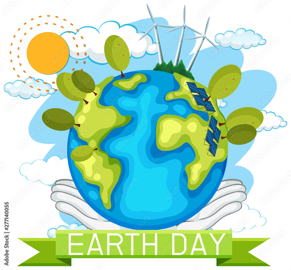 Naklejka premium Earth day concept poster