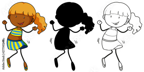 Set of dancing girl