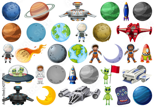 Fototapeta Naklejka Na Ścianę i Meble -  Set of galaxy element