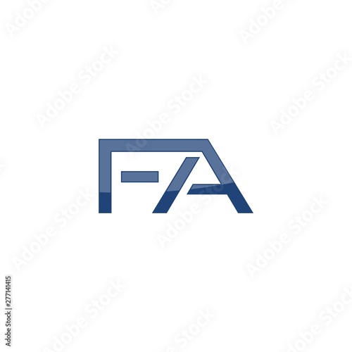 FA letter logo type template illustration icon element isolated