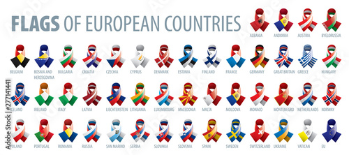 Set of flags of Europe. Vector illustration